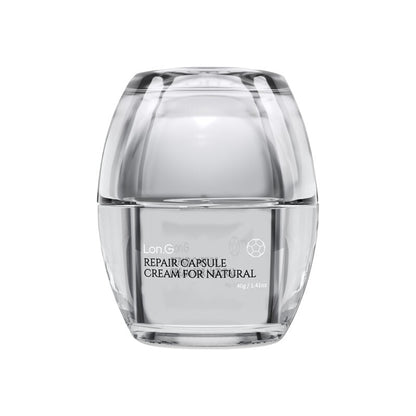 Lon.G Skinback Capsule Cream jar with pearl capsules, front view