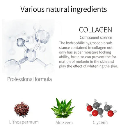 Mitomo collagen and lithospermum face mask packaging detail view