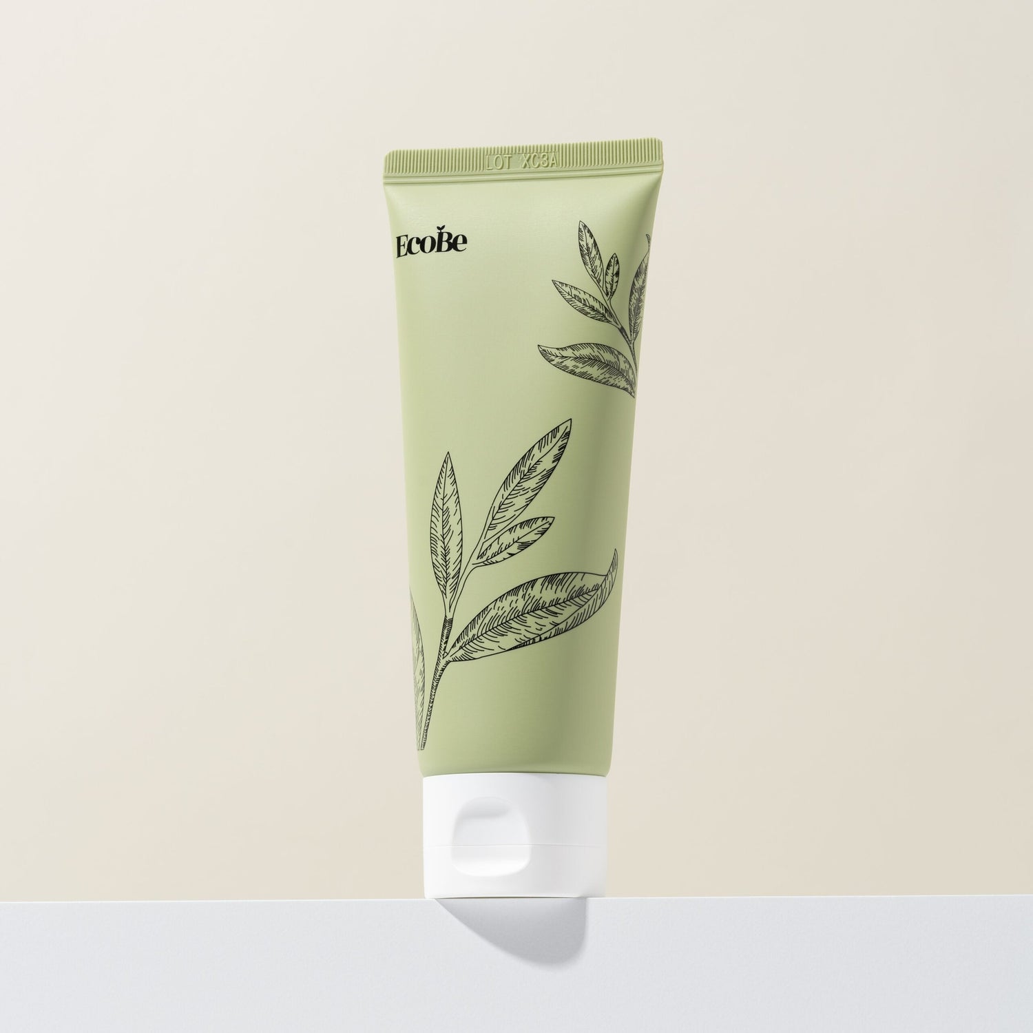 EcoBe Jeju Green Tea Facial Cleansing Foam tube with ingredient details