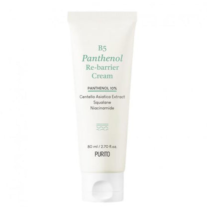 Purito B5 Panthenol Re-barrier Cream jar with lid open