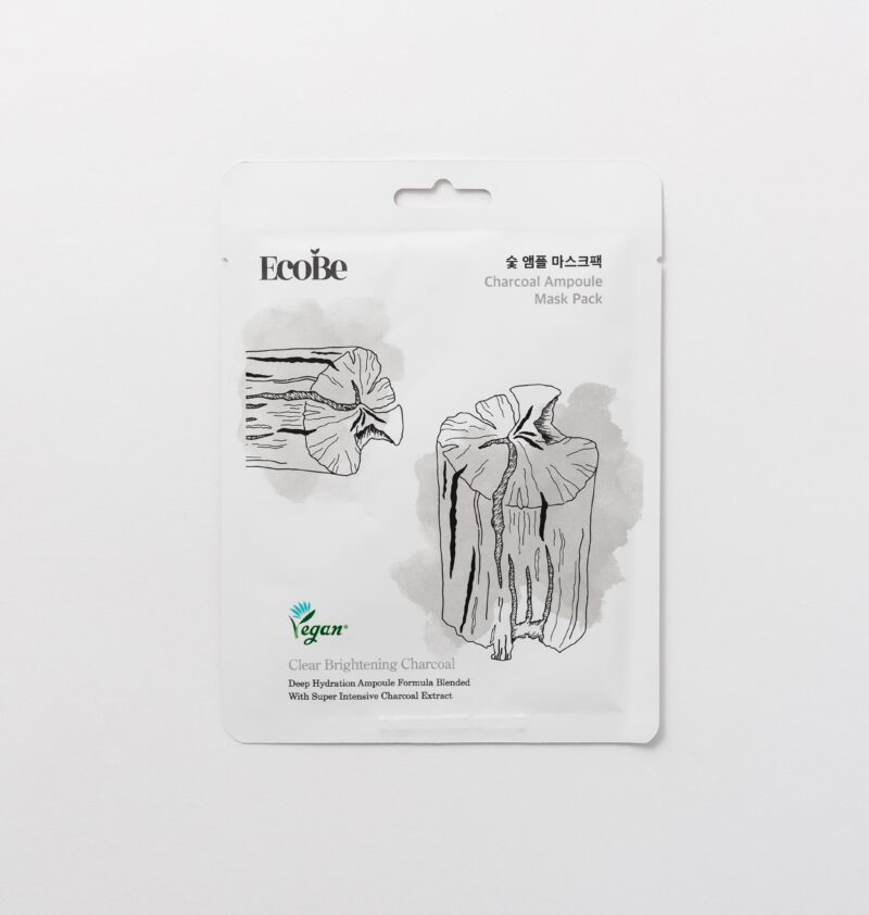Gate-cleansing sheet mask with active carbon Ecobe Charcoal Ampoule Mask - Koreancare
