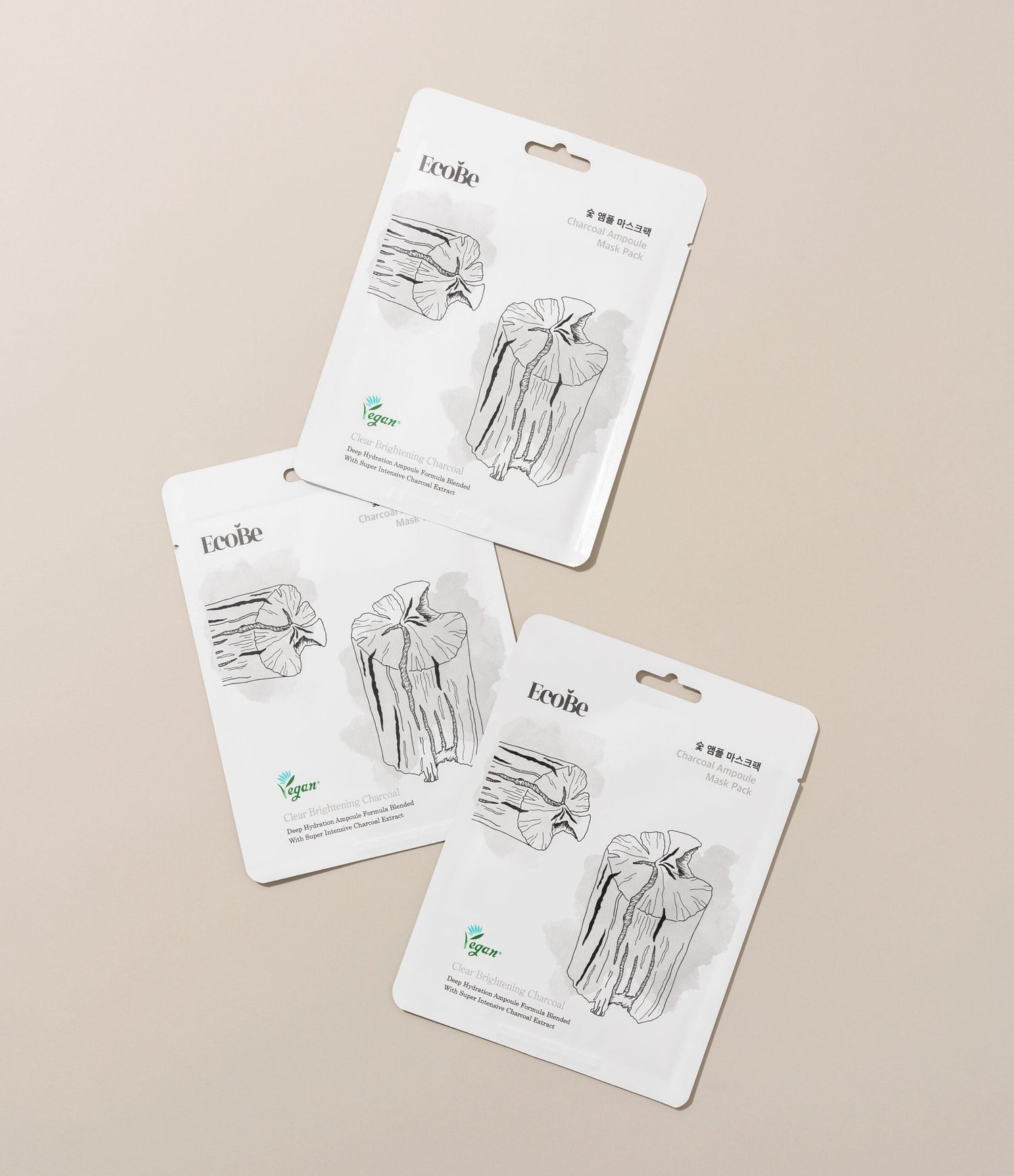 Gate-cleansing sheet mask with active carbon Ecobe Charcoal Ampoule Mask - Koreancare