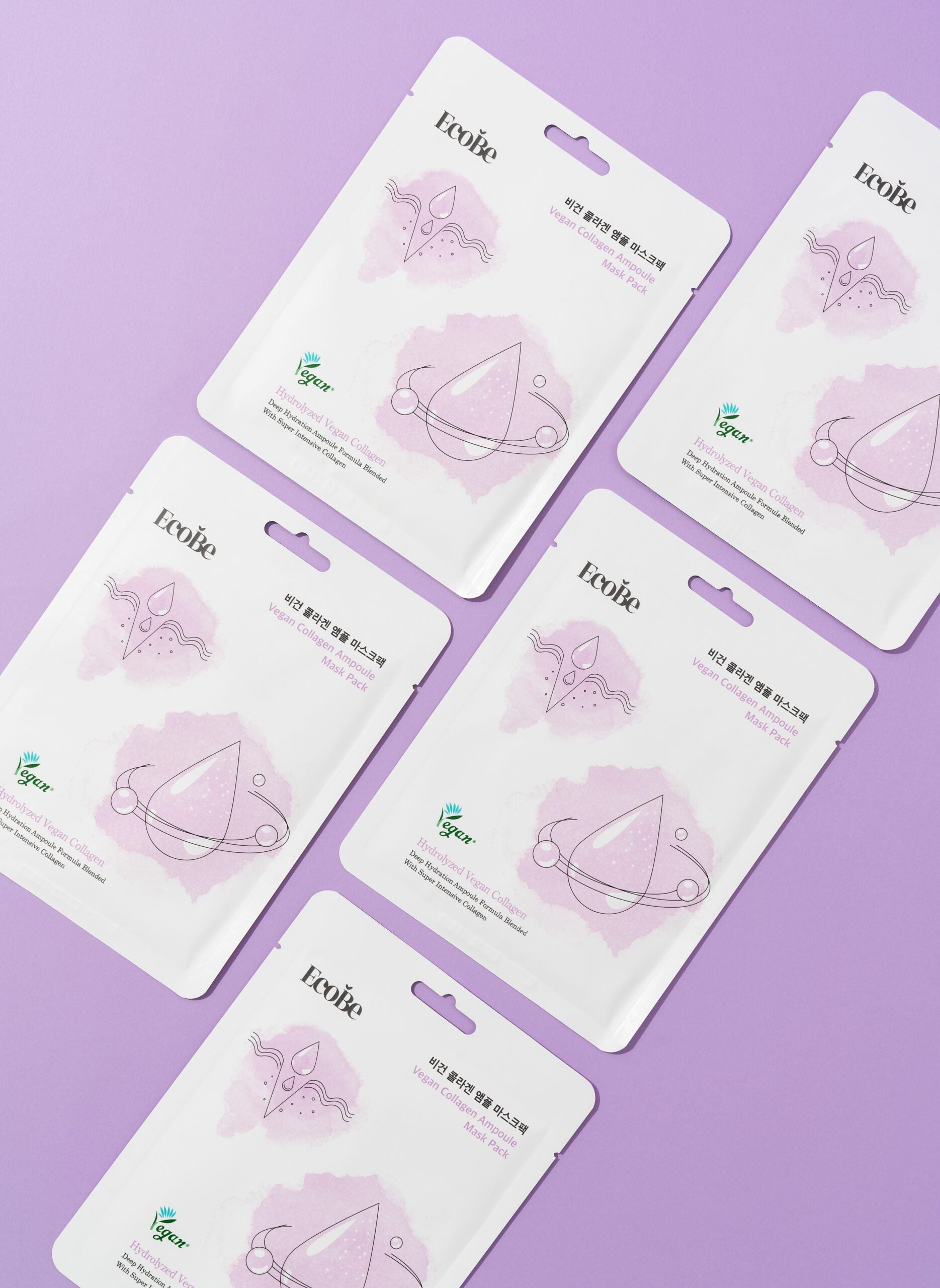 Deeply hydrating sheet mask with vegan collagen Ecobe Vegan Collagen Ampoule Mask - Koreancare