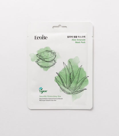 EcoBe Aloe Ampoule Mask hydrating aloe sheet mask single sachet