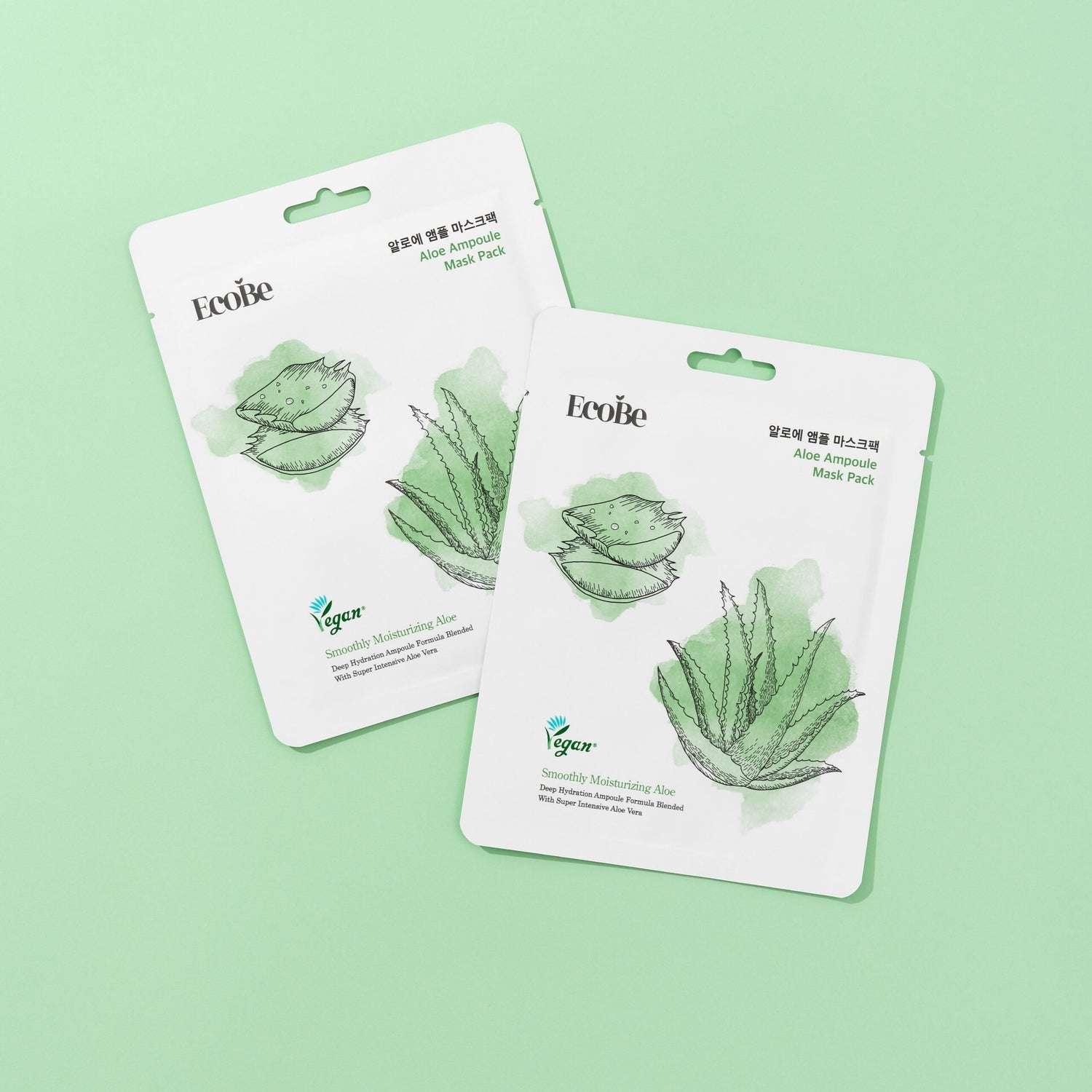 EcoBe Aloe Ampoule Mask aloe sheet mask product packaging