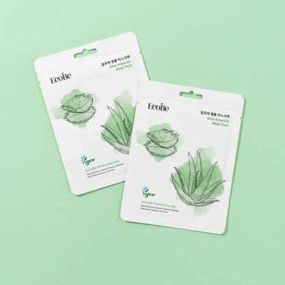EcoBe Aloe Ampoule Mask aloe sheet mask product packaging