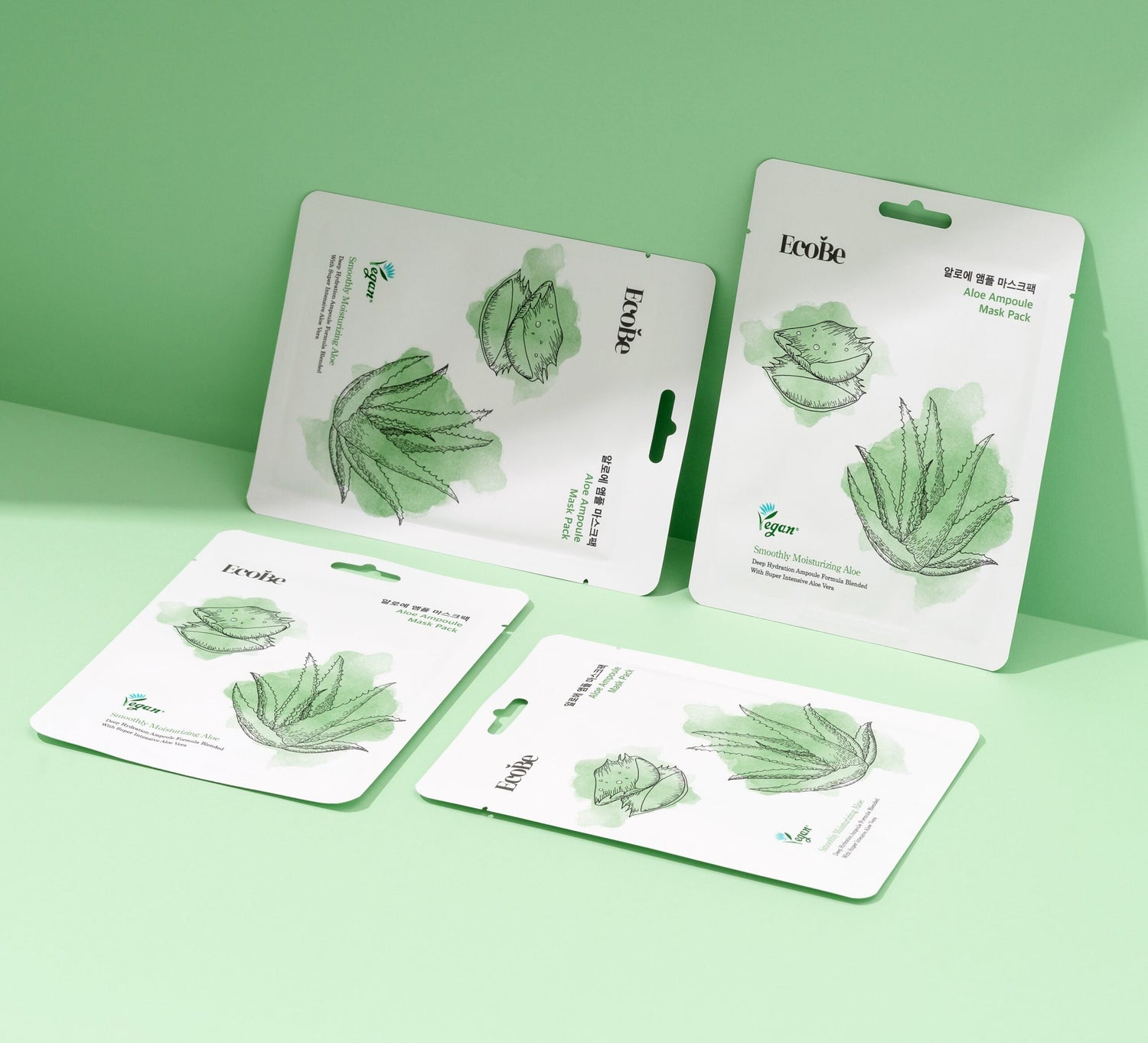 EcoBe Aloe Ampoule Mask sheet mask box and packaging detail