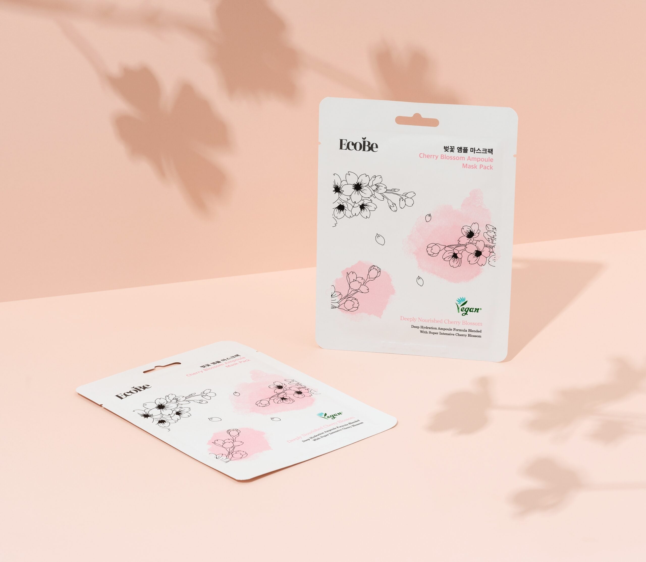 Brightening sheet mask with Japanese cherry extract Ecobe Cherry Blossom Ampoule Mask - Koreancare