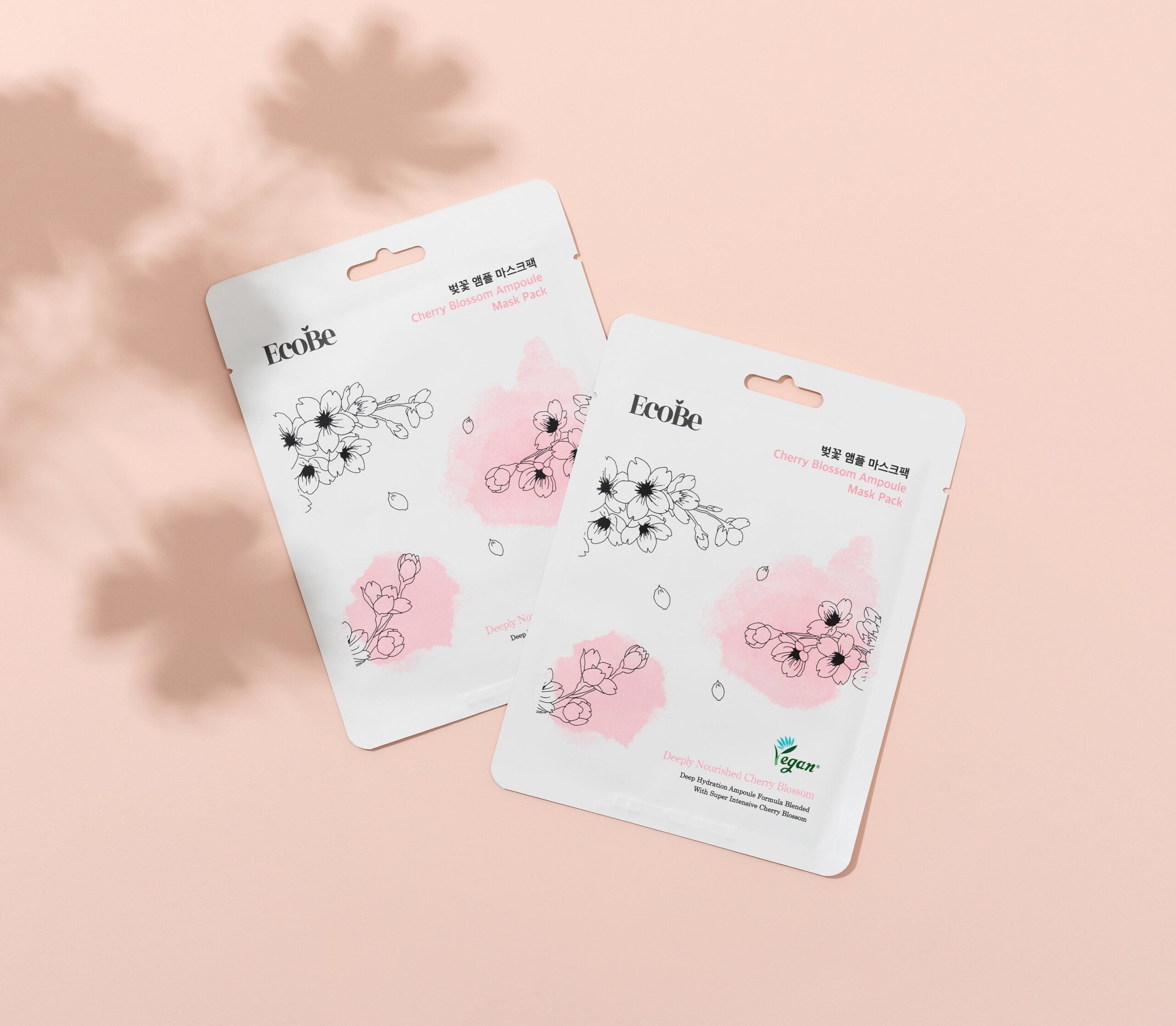 Brightening sheet mask with Japanese cherry extract Ecobe Cherry Blossom Ampoule Mask - Koreancare