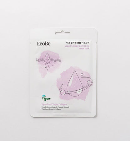 Deeply hydrating sheet mask with vegan collagen Ecobe Vegan Collagen Ampoule Mask - Koreancare