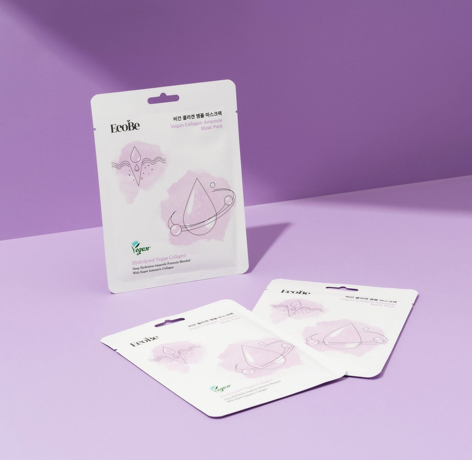 Deeply hydrating sheet mask with vegan collagen Ecobe Vegan Collagen Ampoule Mask - Koreancare