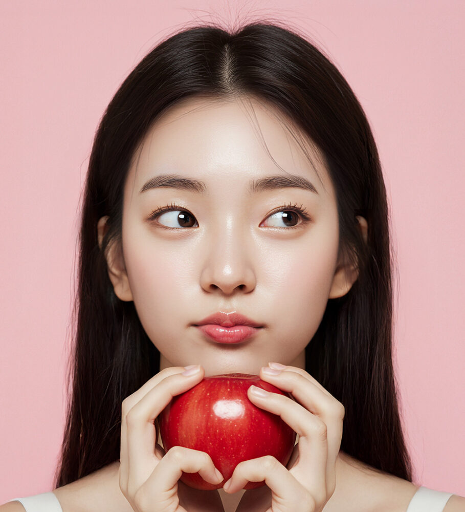 Lon.G Pink Apple Pure Toner bottle with apple illustration