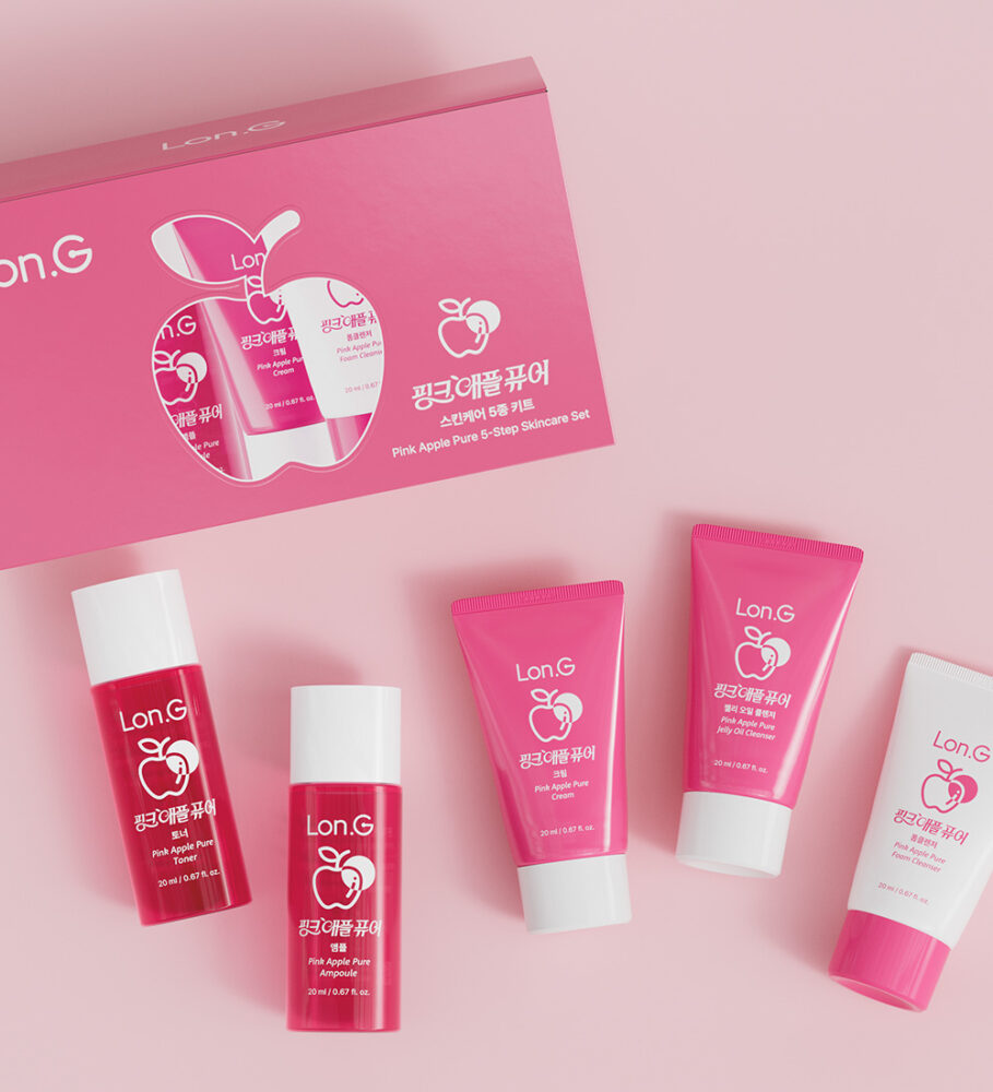 Lon.G Pink Apple Pure Ampoule bottle with dropper