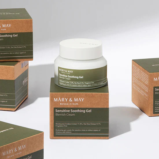 Soothing face gel cream with hutinia and tea tree Sensitive Soothing Gel Blemish Cream - Koreancare