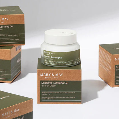 Soothing face gel cream with hutinia and tea tree Sensitive Soothing Gel Blemish Cream - Koreancare