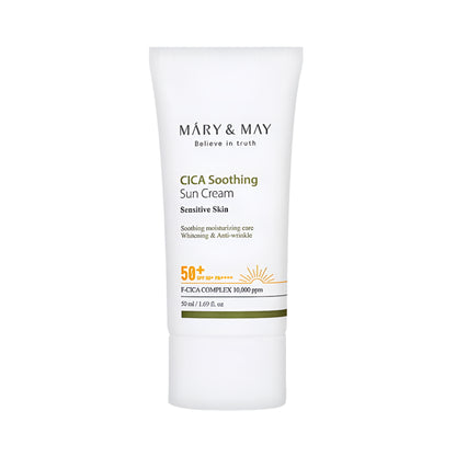 MARY &amp; MAY CICA Soothing Sun Cream SPF50+ PA++++ - Koreancare