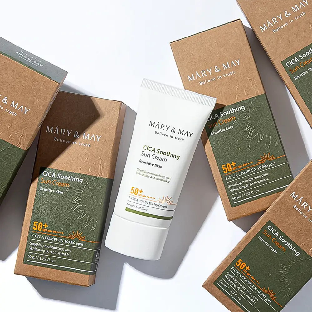MARY &amp; MAY CICA Soothing Sun Cream SPF50+ PA++++ - Koreancare