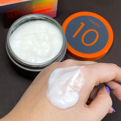 Masil 10 Premium Repair Hair Mask shown in a hair care routine
