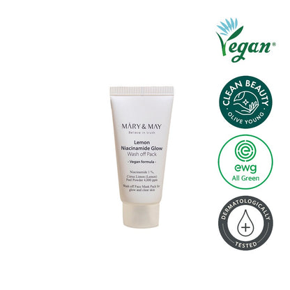 Mary&amp;May Lemon Niacinamide Glow Wash off Pack 30g - Koreancare
