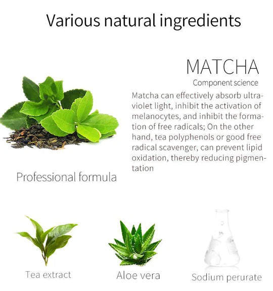Mitomo green tea matcha face sheet mask product detail view