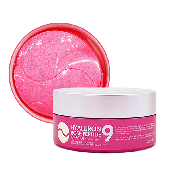 Medi-Peel Hyaluron Rose Peptide 9 Ampoule Eye Patch container with hydrogel patches