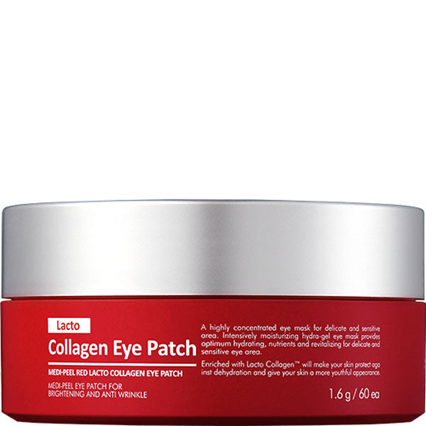 Medi-Peel Red Lacto Collagen Eye Patch jar containing 60 hydrogel eye patches