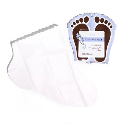 Illustration of key ingredients like shea butter and lemon extract for Mjcare foot mask