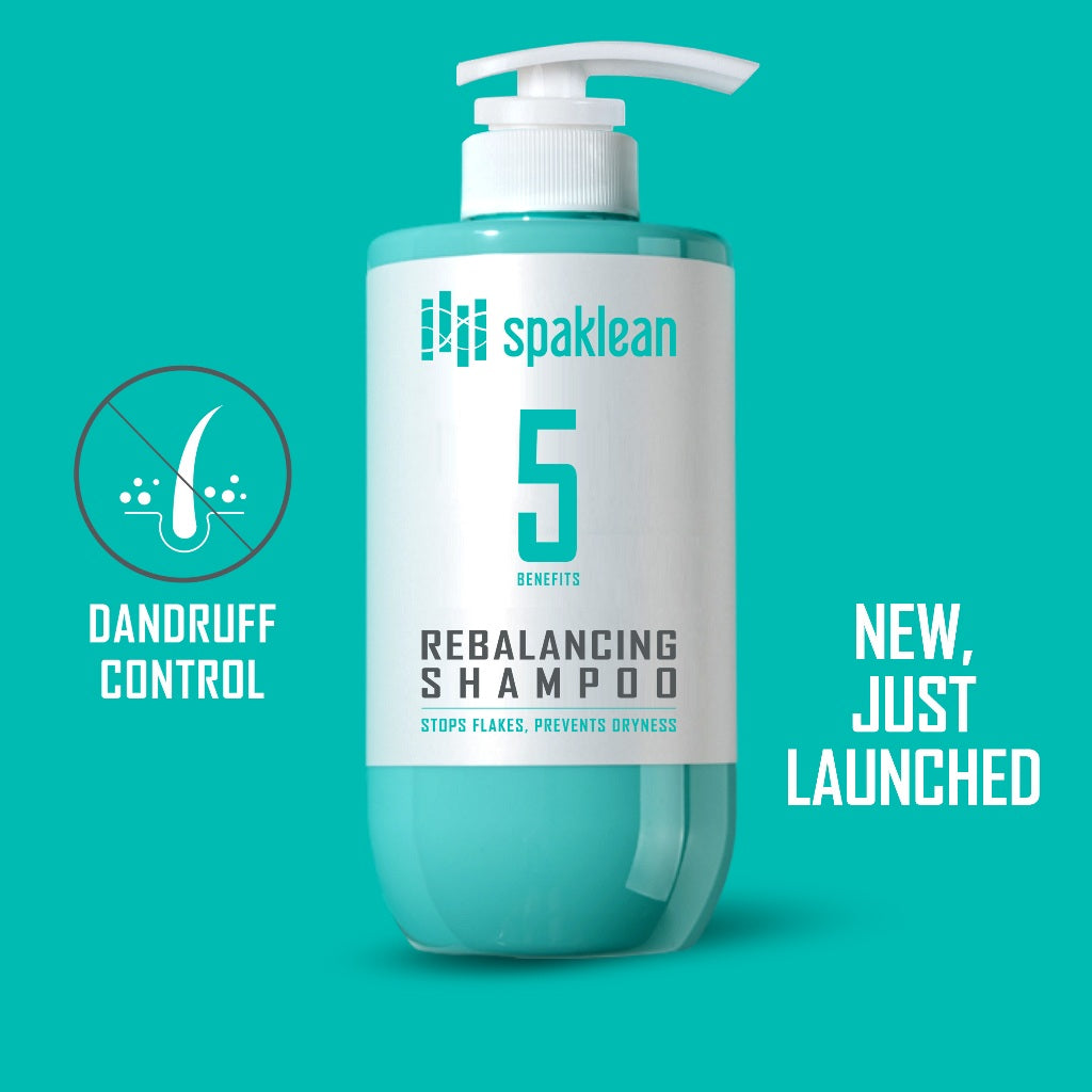 SpaKlean rebalancing shampoo bottle for dry, itchy scalp care