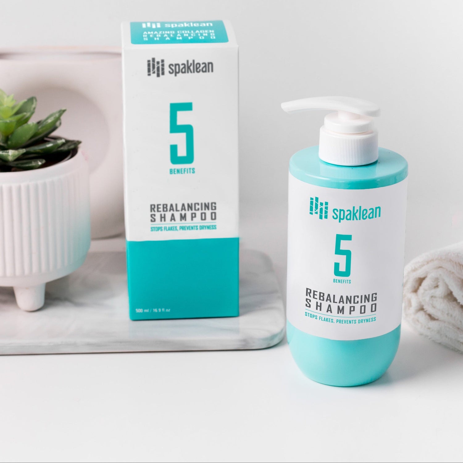 SpaKlean collagen shampoo product packaging with ingredient details