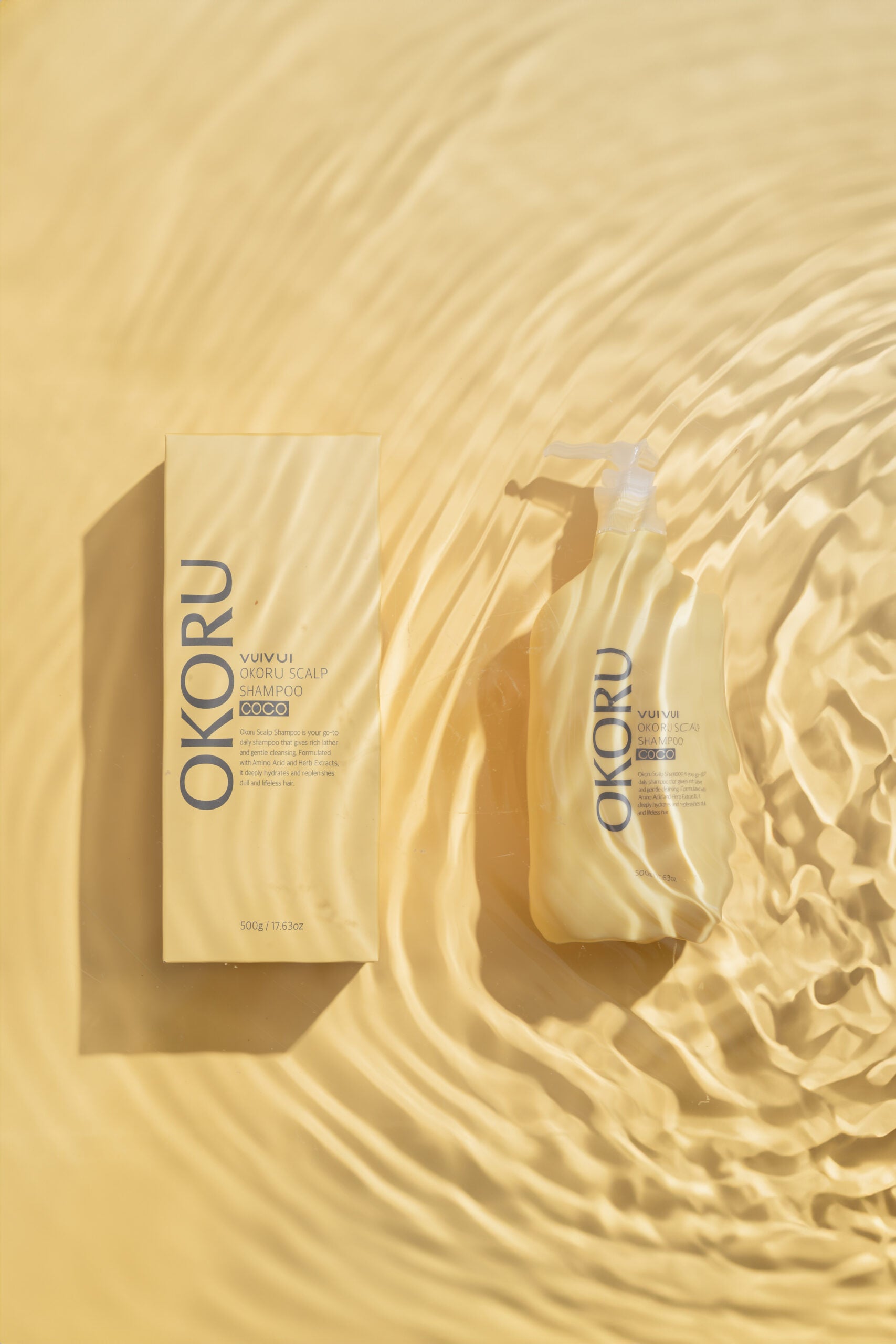 OKORU Scalp Shampoo Coco botanical extracts illustration