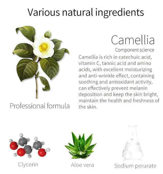 Mitomo Camellia Brightening Sheet Mask product packaging back view