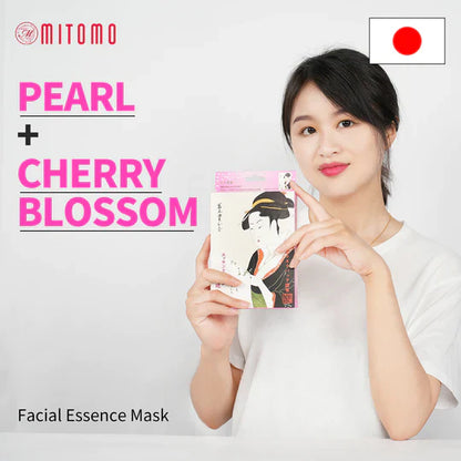 Mitomo Pearl and Sakura sheet mask, second product view of the packaging