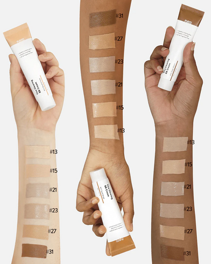 Applying Purito Cica Clearing BB Cream to face