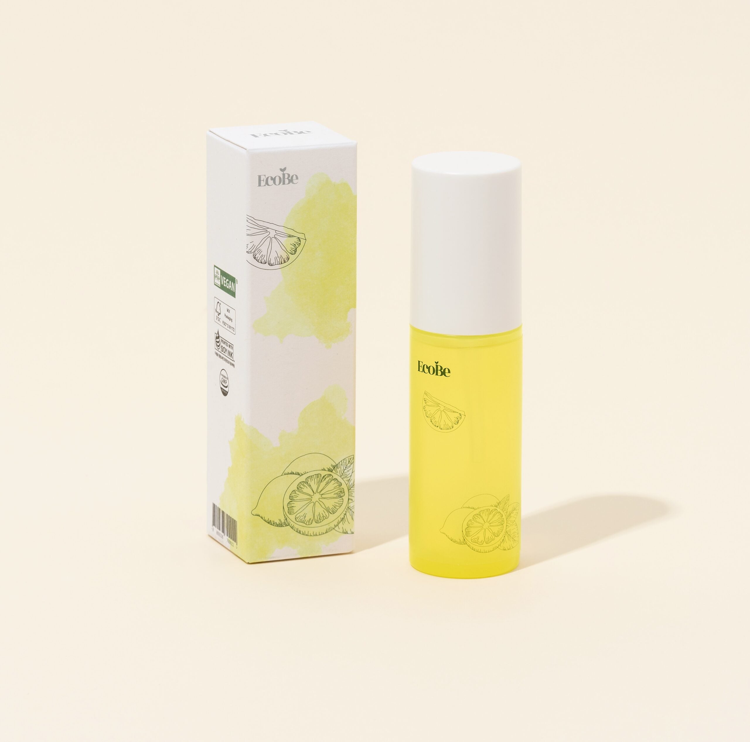 EcoBe Vitamin C Serum bottle with eco-friendly packaging