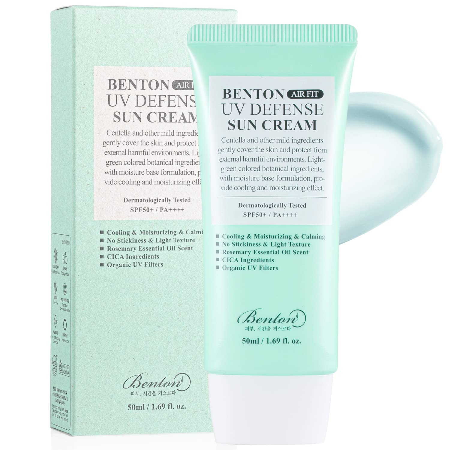 Benton AirFit UV Defense SPF 50+ sunscreen texture and ingredients