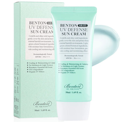 Benton AirFit UV Defense SPF 50+ sunscreen texture and ingredients