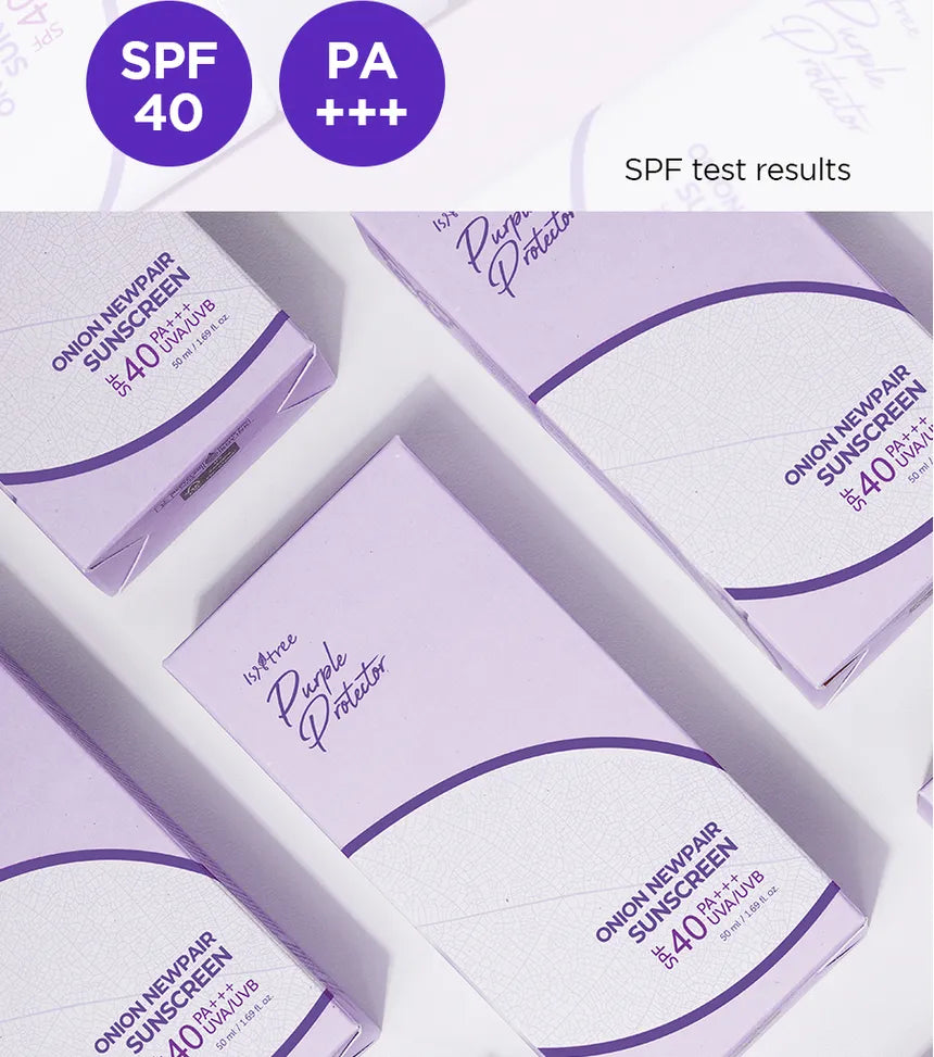 Isntree Onion Newpair Sunscreen SPF40 PA+++ bottle with recycled packaging
