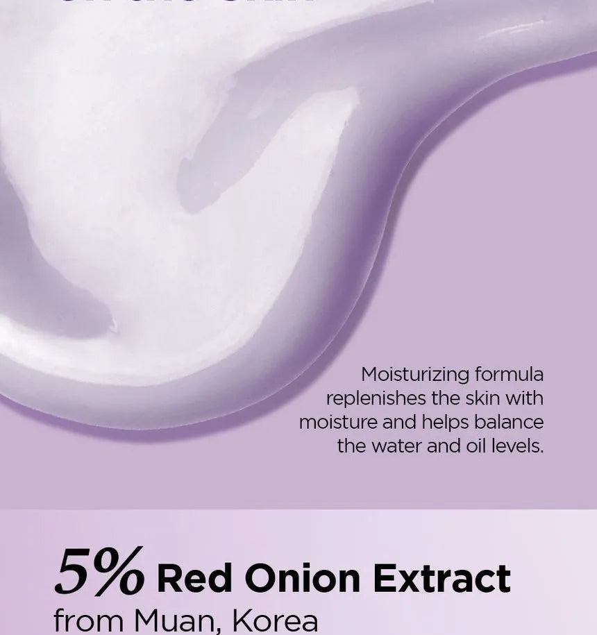 Isntree Onion Newpair Sunscreen SPF40 PA+++ purple-tinted cream texture