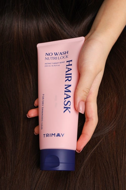 Trimay leave-in hair mask key ingredients graphic
