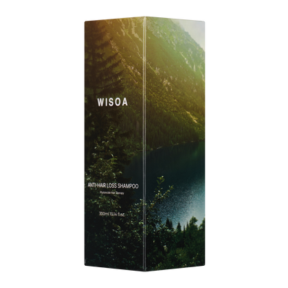 Wismin Wisoa shampoo bottle held to show its 300ml size